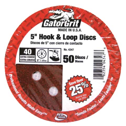 Gator 50-Piece Aluminum Oxide 40-Grit Disc Sandpaper in the Power