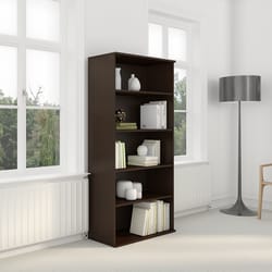 Bush Furniture BBF Bookcase 72.13 in. H X 35.71 in. W X 15.45 in. D Mocha Cherry Laminate Bookcase