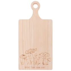 Karma Etched 17 in. L X 7 in. W X 1 in. Rubberwood Mushroom Cutting Board