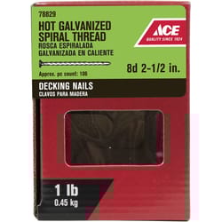 Ace 8D 2-1/2 in. Deck Steel Nail Flat Head 1 lb