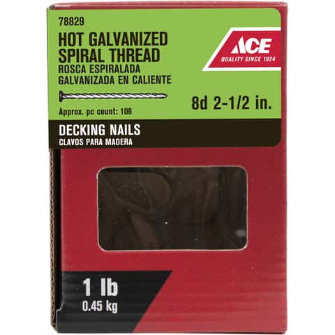 Ace 8D 2-1/2 in. Deck Steel Nail Flat Head 1 lb