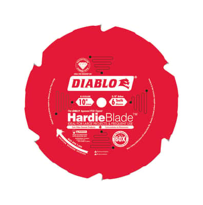 Diablo Hardieblade 10 In D X 5 8 In S Carbide Tipped Fiber Cement Blade 6 Teeth 1 Pc Ace Hardware