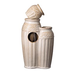 Glitzhome Ceramic Sand Beige 27.25 in. H Fountain