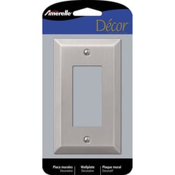 Amerelle  Century  Brushed Nickel  3 gang Stamped Steel  Toggle  Wall Plate  1 p 