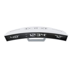La Crosse Technology 9.84 in. White Mirror Alarm Clock LED Battery Operated