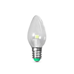 Feit C7 E12 (Candelabra) LED Bulb Green 0.1 Watt Equivalence 2 pk