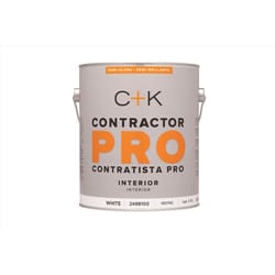 C+K Contractor Pro Semi-Gloss White Water-Based Paint Interior 1 gal