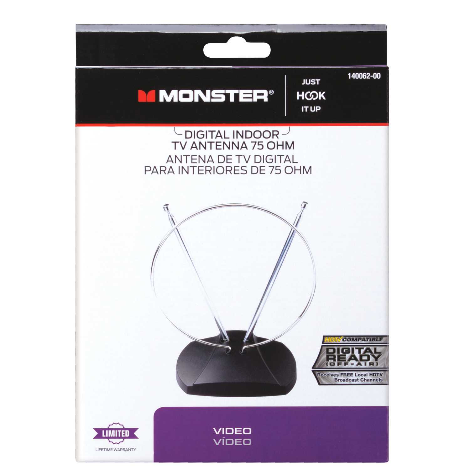 Monster Cable Just Hook It Up Indoor FM/HDTV/UHF/VHF Antenna 1 pk Ace