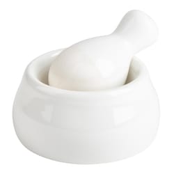 Trudeau White Stoneware Mini Mortar and Pestle