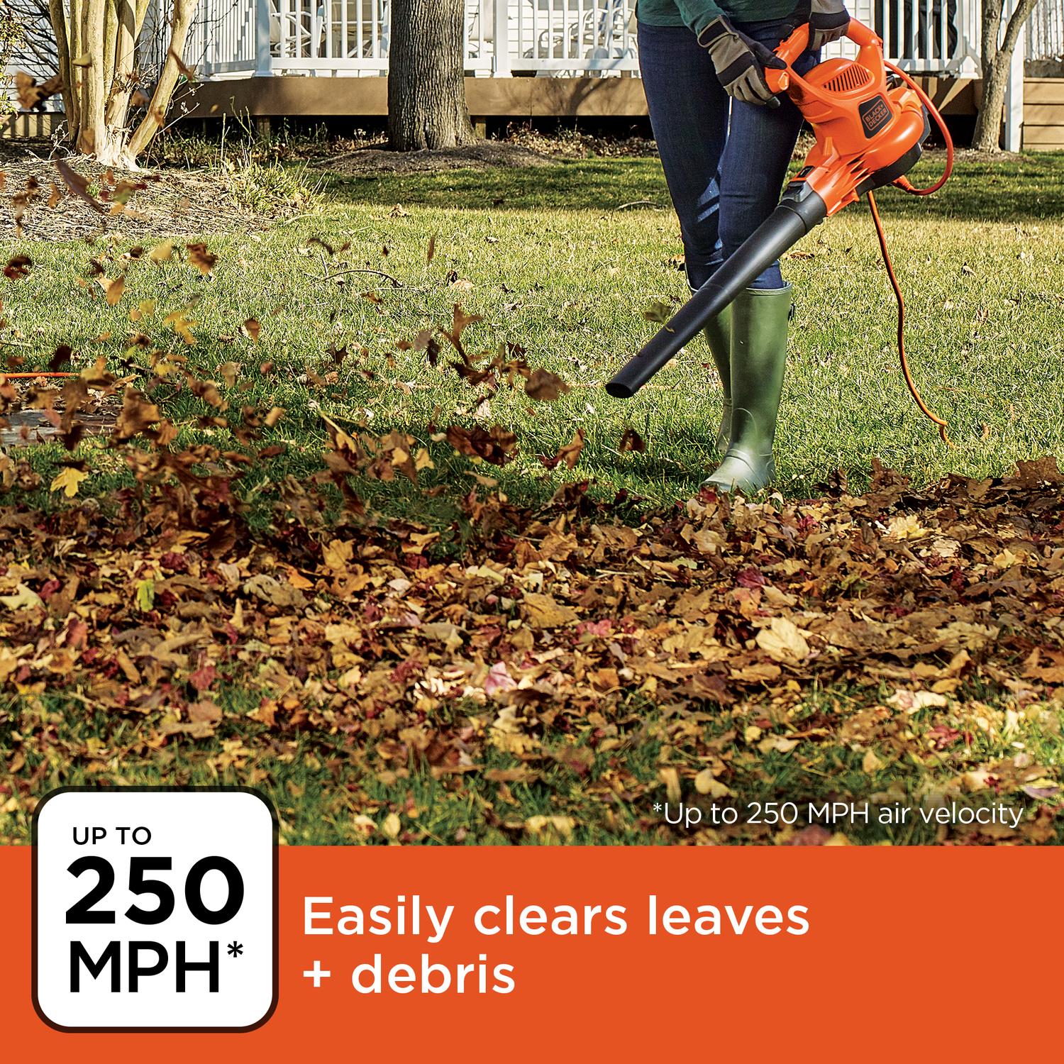 Black+Decker 250 Mph 400 CFM Electric Backpack Blower/Mulcher/Vac Mfr ...