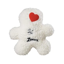 Boss Pet Zanies White Embroidered Berber Boy Squeaky Dog Toy 8.5 in. 1 pk