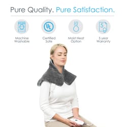 Pure Enrichment PureRelief Heating Pad 4 settings Gray 14 in. W X 22 in. L