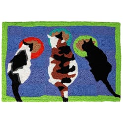 Jellybean 20 in. W X 30 in. L Multi-Color Feeding Time Polyester Accent Rug