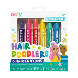 OOLY Hair Doodlers Washable Assorted Color Crayons 6 pk