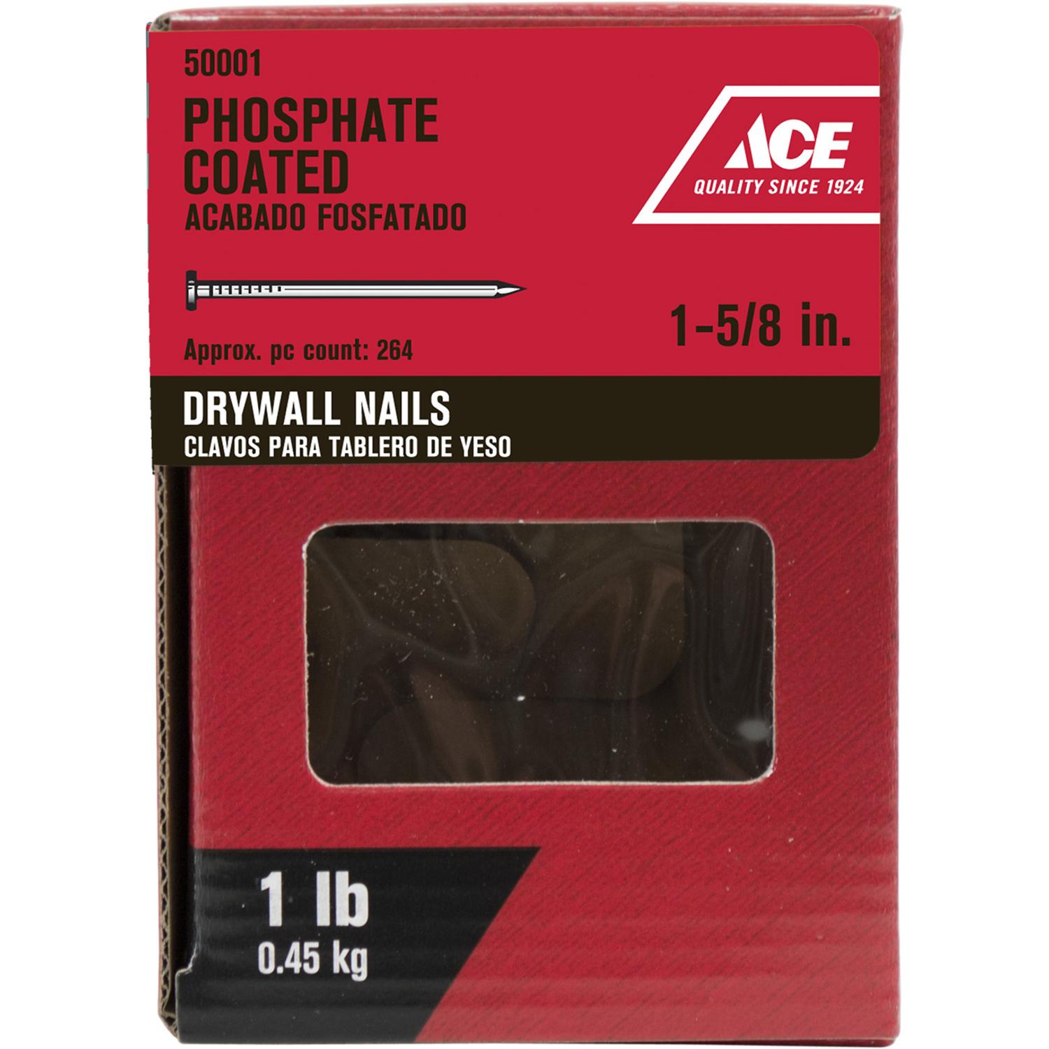 Ace 1-5/8 in. Drywall Phosphate-Coated Steel Nail Cupped Head 5 lb