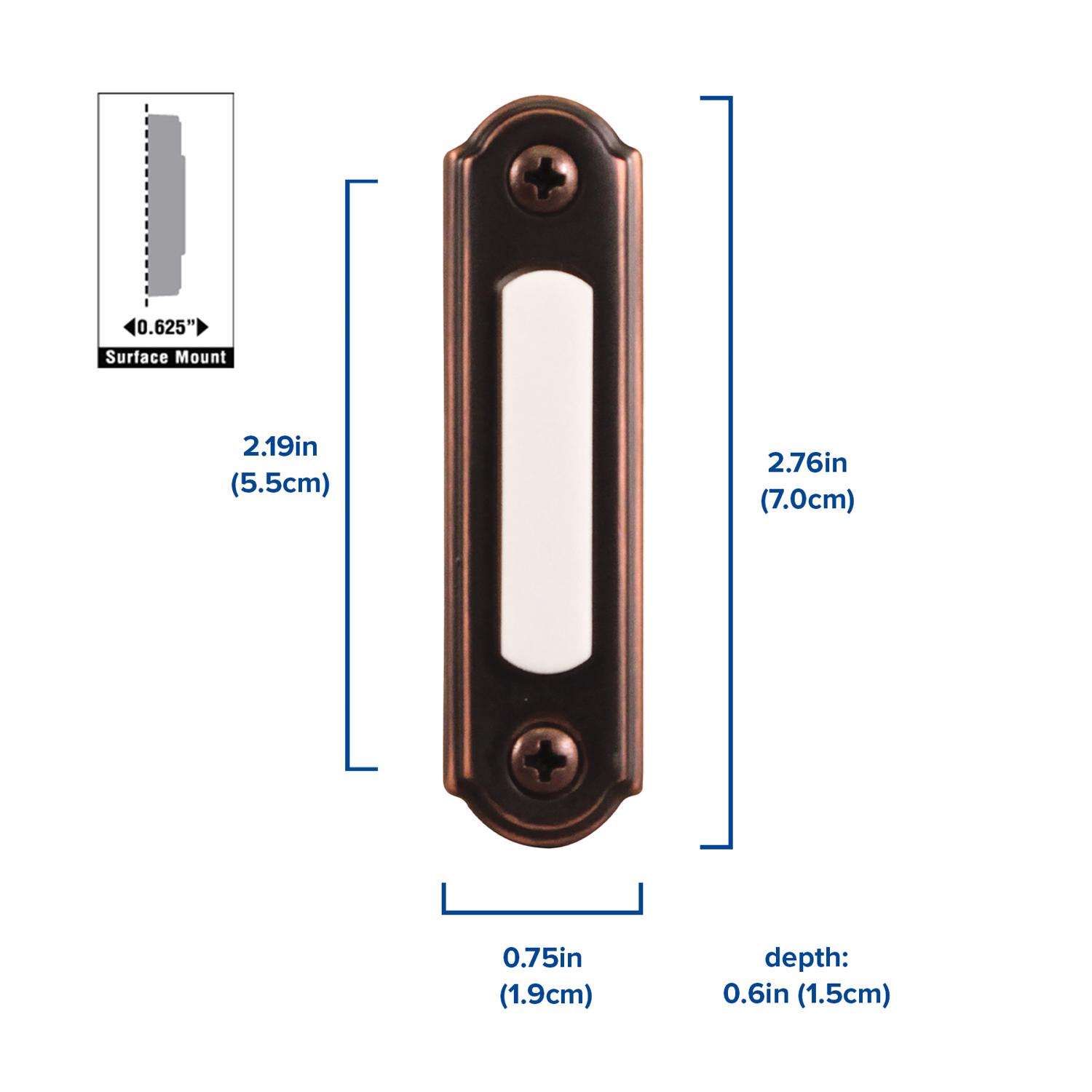 Heath Zenith Oil Rubbed Bronze Brown Metal Wired Pushbutton Doorbell Heath Zenith Oil Rubbed Bronze Brown Metal Wired Pushbutton Doorbell