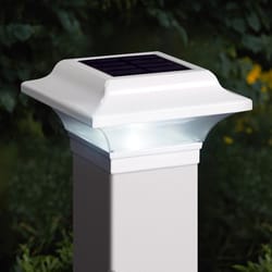 Classy Caps White Solar Powered 0.28 W LED Post Cap Light 1 pk