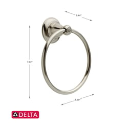 Delta Porter Brushed Nickel Towel Ring Die Cast Zinc