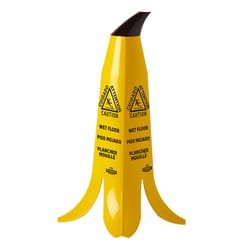 Impact Banana Cone Trilingual Yellow Caution Safety Cone 24 in. H X 11 in. W