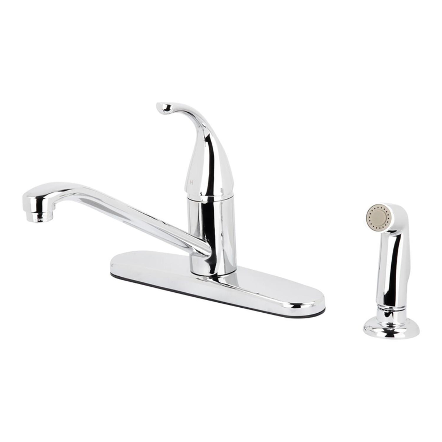 Homewerks Exquisite One Handle Chrome Standard Kitchen Faucet Side Sprayer Included - 015 12405CP - Plumbing Fixtures  sku 015 12405CP