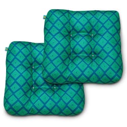 Duck Covers Blue/Green Polyester Seat Cushion 5 in. H X 19 in. W X 19 in. L