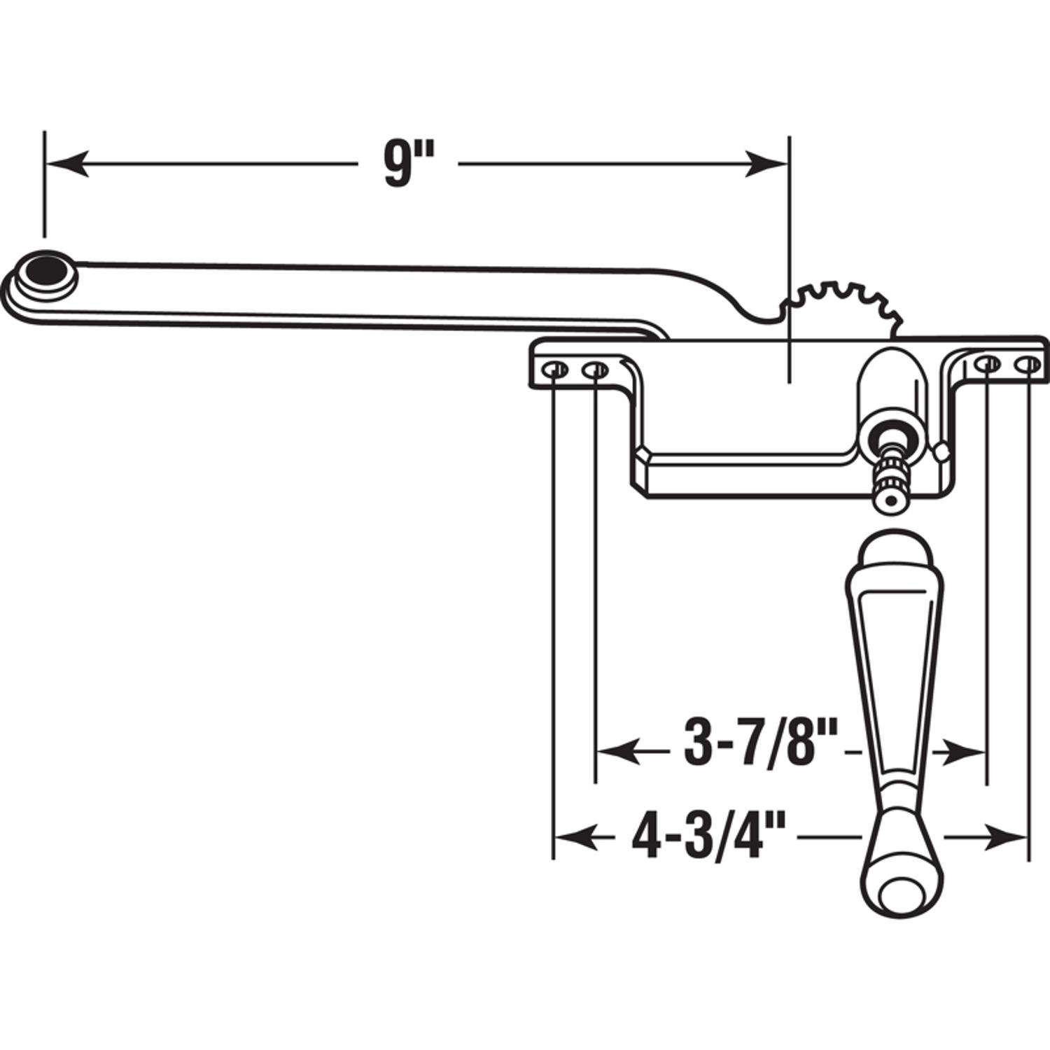 Prime-Line Bronze Steel Right Single-Arm Casement Window Operator For Steel Framed Windows Prime-Line Bronze Steel Right Single-Arm Casement Window Operator For Steel Framed Windows