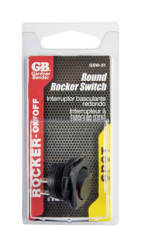 Gardner Bender 16 amps Rocker Switch Black/Red 1 pk Mfr# GSW
