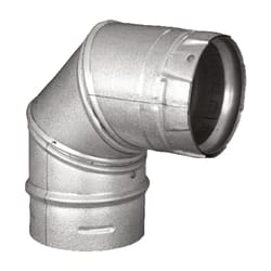 DuraVent 4 in. D X 4 in. D 90 deg Galvanized Steel Stove Pipe Elbow
