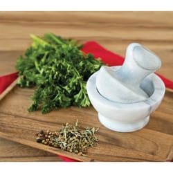 Fox Run White Marble Mortar and Pestle