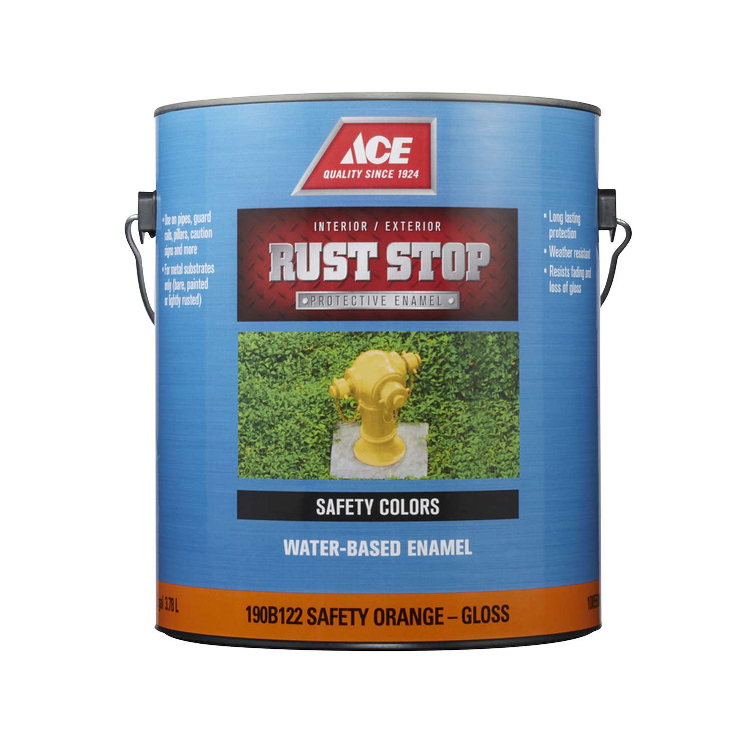 Ace Rust Stop Indoor / Outdoor Gloss Safety Orange Acrylic Enamel Rust