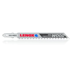 Lenox 4 in. Bi-Metal T-Shank Nail-Embedded Wood Jig Saw Blade 6 TPI 3 pk