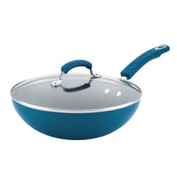 Rachael Ray Aluminum Stir Fry Pan 11 in. Blue