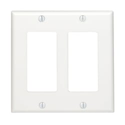 Leviton Decora White 2 gang Thermoset Plastic Decorator Wall Plate 1 pk