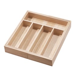 InterDesign EcoWood 2.5 in. H X 22 in. W X 15 in. D Wood Adjustable Cutlery Tray