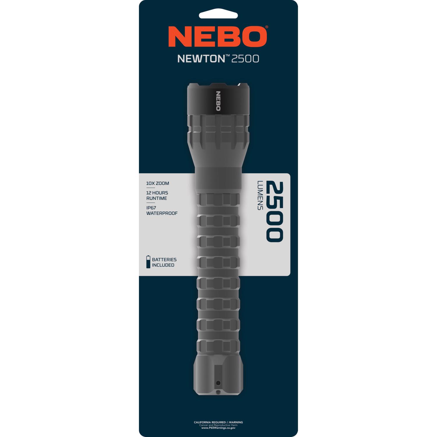 Photos - Torch NEBO Newton 2500 lm Black/Gray LED Flashlight AA Battery NEB-FLT-1032 