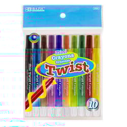 Bazic Products Mini Assorted Color Twistable Crayons 10 pk