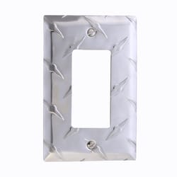Amerelle Diamond Silver 1 gang Stamped Aluminum Decorator Wall Plate 1 pk