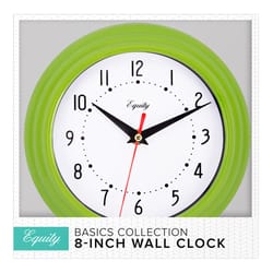 Equity 8 in. L X 8 in. W Indoor Analog Wall Clock Plastic Green