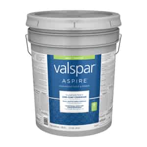 Valspar  Aspire  Satin  Basic White  White Base  Acrylic Latex  Paint and Primer  5 gal. 