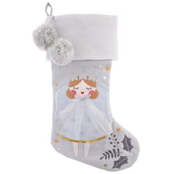 Stephen Joseph Angel Blonde Hair Embroidered Christmas Stocking Polyester 1 pk