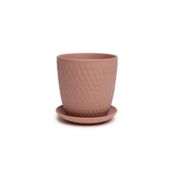 Chive Virago 5 in. D Ceramic Shape H Flower Pot Terracotta