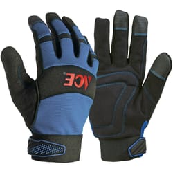 Ace XXL Leather Palm Winter Blue Gloves