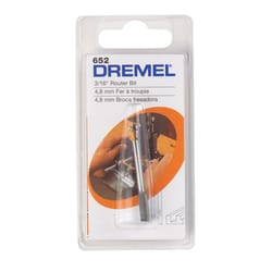 Dremel 3/16 in. D X 3/16 in. X 3 in. L High Speed Steel 1-Flute Straight Router Bit