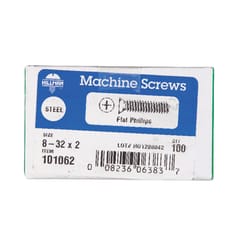 HILLMAN No. 8-32 X 2 in. L Phillips Flat Head Zinc-Plated Steel Machine Screws 100 pk