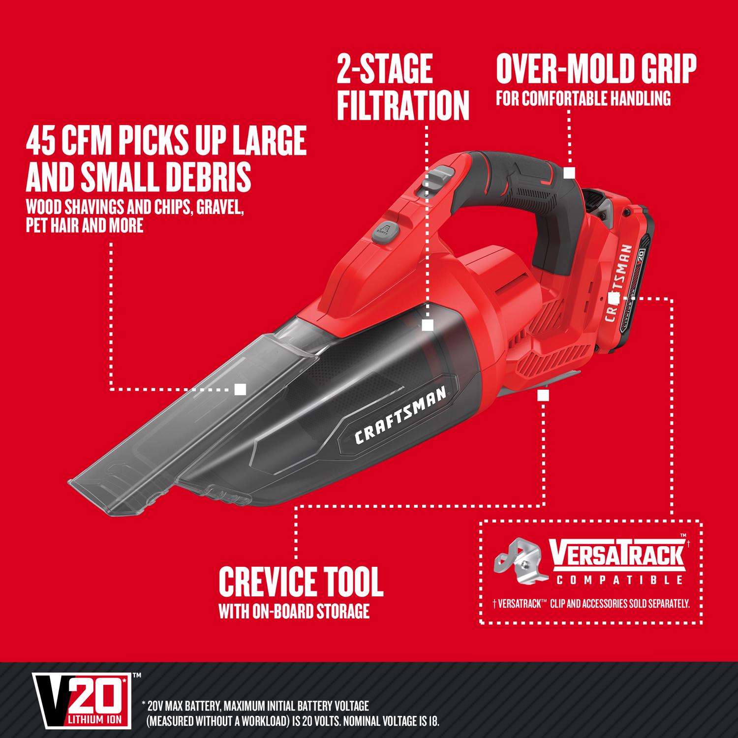 CRAFTSMAN V20 20 Volt Cordless Pet Stick Vacuum in the Stick