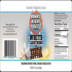 Boars Night Out White Lightning with Butter and Garlic BBQ Seasoning 12.2 oz