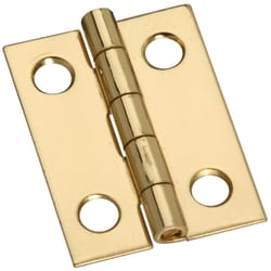 National Hardware 1 in. L Solid Brass Narrow Hinge 4 pk