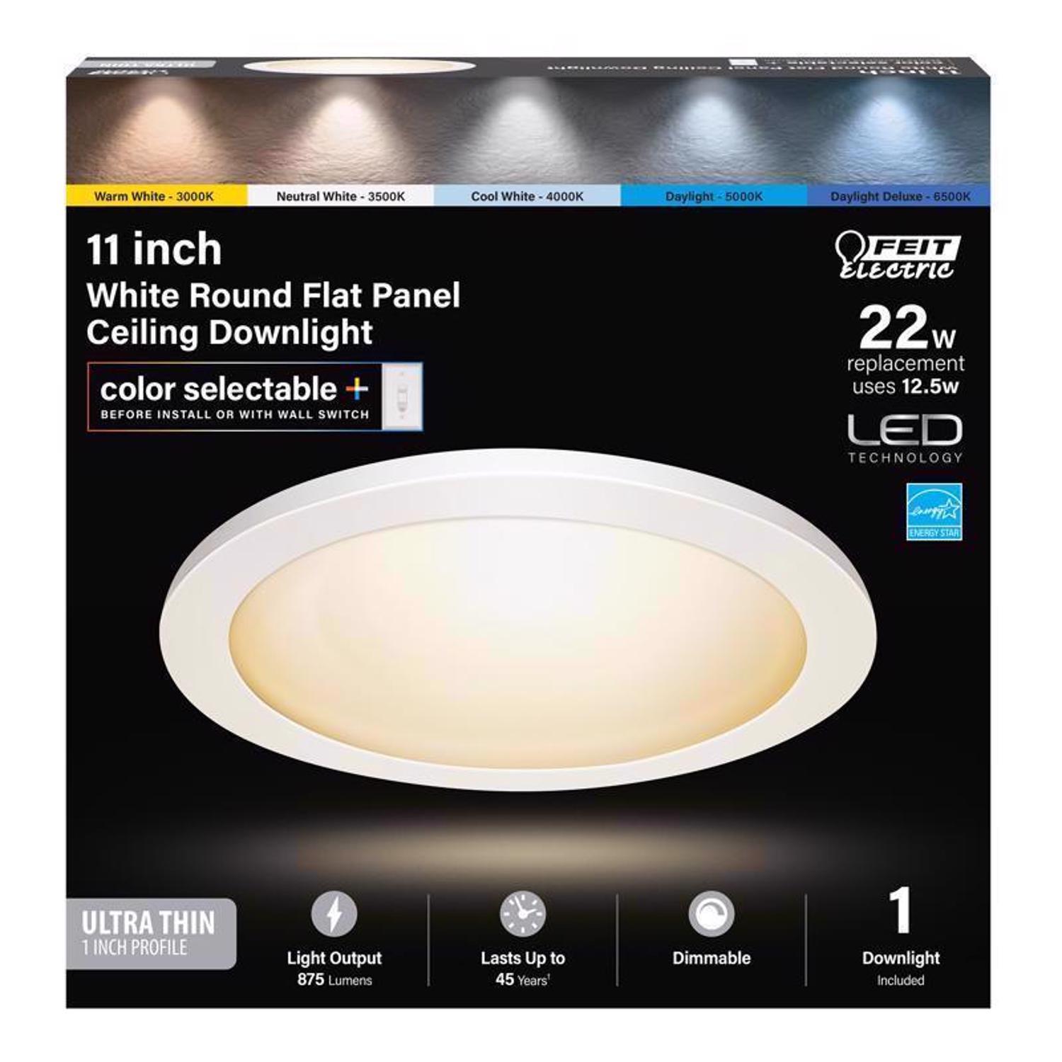 Feit EDGELIT 1 in. H X 11 in. W X 11 in. L Frost White LED Flat Panel