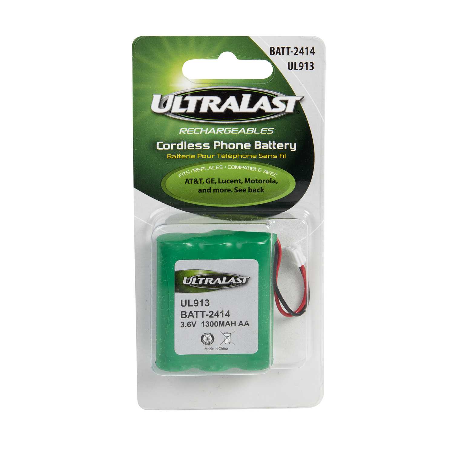 Ultralast NiMH AA 3.6 volt Cordless Phone Battery BATT2414 1 pk Ace