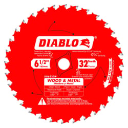 Diablo 6-1/2 in. D X 5/8 in. Wood & Metal TiCo Hi-Density Carbide Wood and Metal Saw Blade 32 teeth